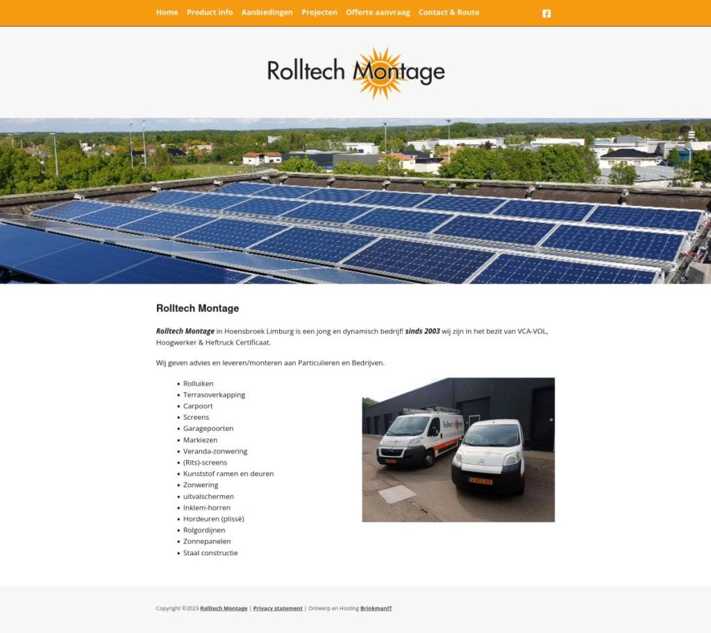 Website Rolltech Montage en Advies
