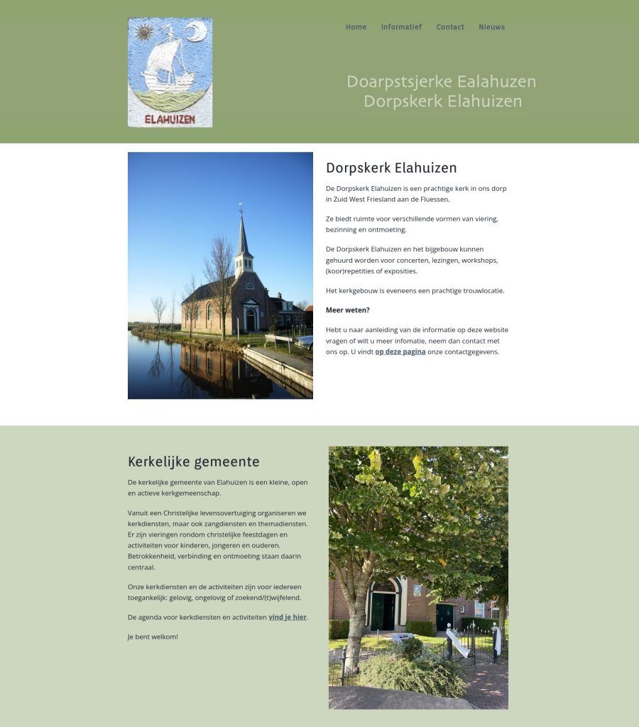 Website Dorpskerk Elahuizen